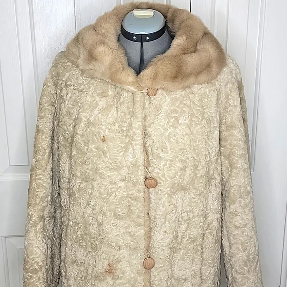 Sportowne Tan Faux Fur Coat Size 10 Vintage - Picture 2 of 10
